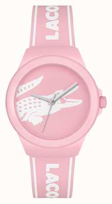 Lacoste Caja de mujer Neocroc rosa y correa de silicona 2001218