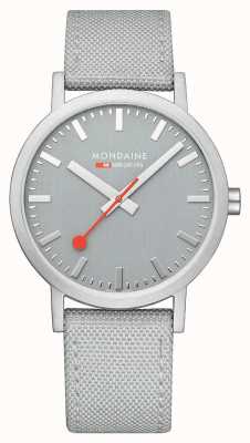 Mondaine Reloj clásico de 40 mm con buena correa textil gris A660.30360.80SBH