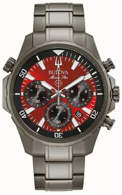 Bulova Esfera roja estrella marina / chapado en pvd gris 98B350