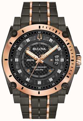 Bulova Diamante Precisionist de 46 mm en oro rosa y negro 98D149