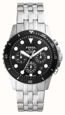 Fossil Reloj cronógrafo fb-01 para hombre | esfera negra | pulsera de acero inoxidable FS5837
