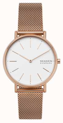 Skagen Reloj Signatur de malla de acero en tono rosa SKW2784
