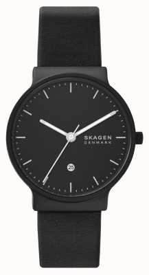 Skagen Reloj Ancher date negro monocromático ecopiel SKW6781