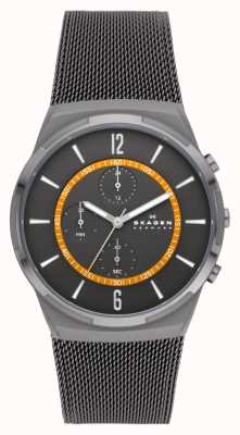 Skagen Melbye cronógrafo reloj de malla de acero inoxidable color carbón SKW6804
