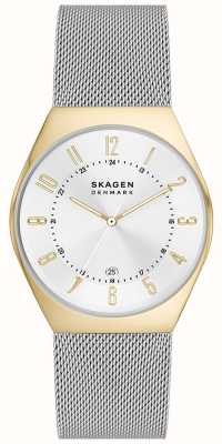 Skagen Reloj Grenen lille de dos tonos con correa de malla de acero inoxidable SKW6816