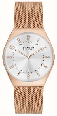 Skagen Reloj Grenen con correa de malla de acero inoxidable en tono oro rosa SKW6818