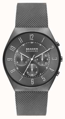 Skagen Reloj cronógrafo Grenen de malla de acero inoxidable color carbón. SKW6821