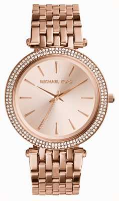 Michael Kors Reloj darci para mujer con bisel engastado en cristal en tono oro rosa MK3192