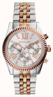 Michael Kors Reloj cronógrafo de tres tonos Lexington MK5735