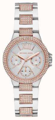 Michael Kors Reloj Camille de dos tonos con cristales engastados para mujer. MK6846