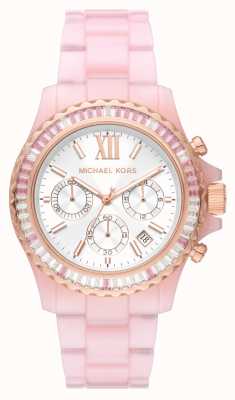 Michael Kors Reloj Everest de acetato rosa con cristales MK7240