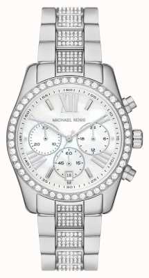 Michael Kors Reloj Lexington para mujer con bisel y pulsera engastados con cristales MK7243