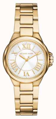 Michael Kors Reloj de mujer Camille dorado esfera plateada rayos de sol MK7255