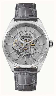 Ingersoll El reloj automático shelby de cuero gris. I12001