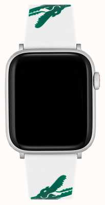 Lacoste Correa Apple Watch (42/44/45mm) silicona blanca y verde 2050016