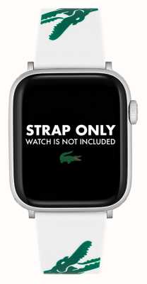 Lacoste Correa Apple Watch (42/44/45mm) silicona blanca y verde 2050016
