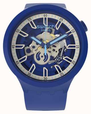 Swatch Big bold iswatch reloj con correa de silicona azul SB01N102