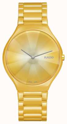 RADO True thinline reloj de cuarzo amarillo R27122252