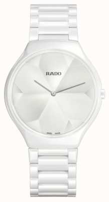 RADO True thinline reloj de cuarzo de cerámica blanca R27007032