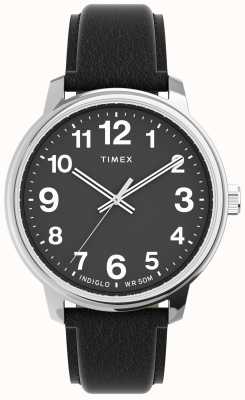 Timex Reloj con correa de piel llamativa fácil de leer TW2V21400