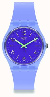 Swatch Reloj violeta dream con correa de silicona SO28V101