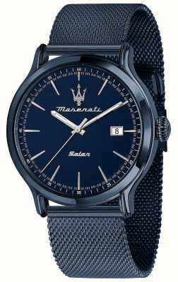 Maserati solar de los hombres | esfera azul | pulsera de malla de acero azul R8853149001