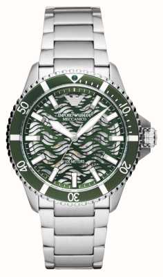 Emporio Armani Reloj de hombre esfera esqueleto verde bisel verde AR60061