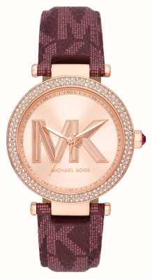 Michael Kors Reloj Parker con cristales en tono oro rosa MK2974