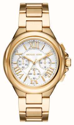 Michael Kors Reloj Camille para mujer con esfera blanca en tono dorado MK7270