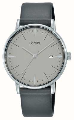 Lorus Reloj de cuero gris/esfera gris de 37 mm RH999NX9