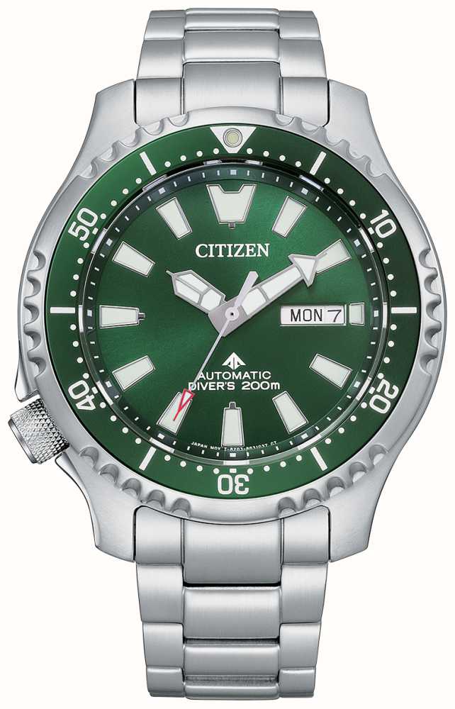 Reloj Seiko Prospex Solar Hombre Plateado y Verde Analógico SNE583P1