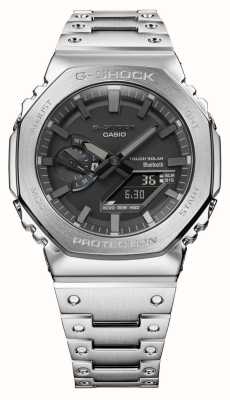 Casio Reloj de hombre g-shock bluetooth full metal silver solar power con pulsera GM-B2100D-1AER