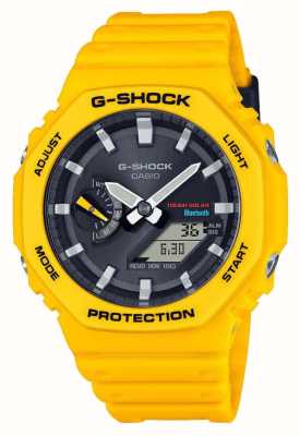 Casio Reloj de hombre bluetooth g-shock solar power amarillo con correa de resina GA-B2100C-9AER