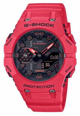 Casio Reloj bluetooth g-shock combi rojo para hombre con correa y bisel integrados GA-B001-4AER